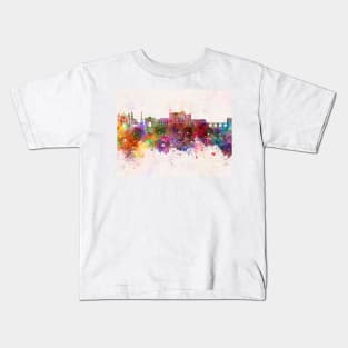 Cordoba skyline in watercolor background Kids T-Shirt